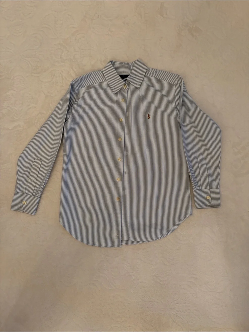 Ralph Lauren Light Blue & White Pinstripe Cotton Dress Shirt